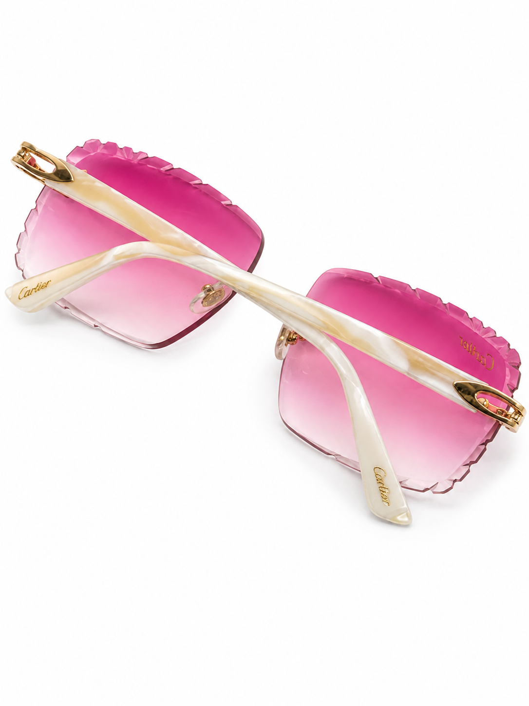 Cartier Ivory Pink Diamond Cut Lenses rear view