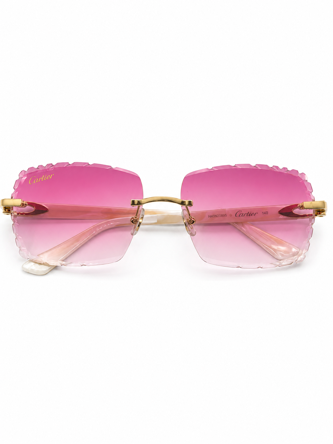 Cartier Ivory Pink Diamond Cut Lenses front view
