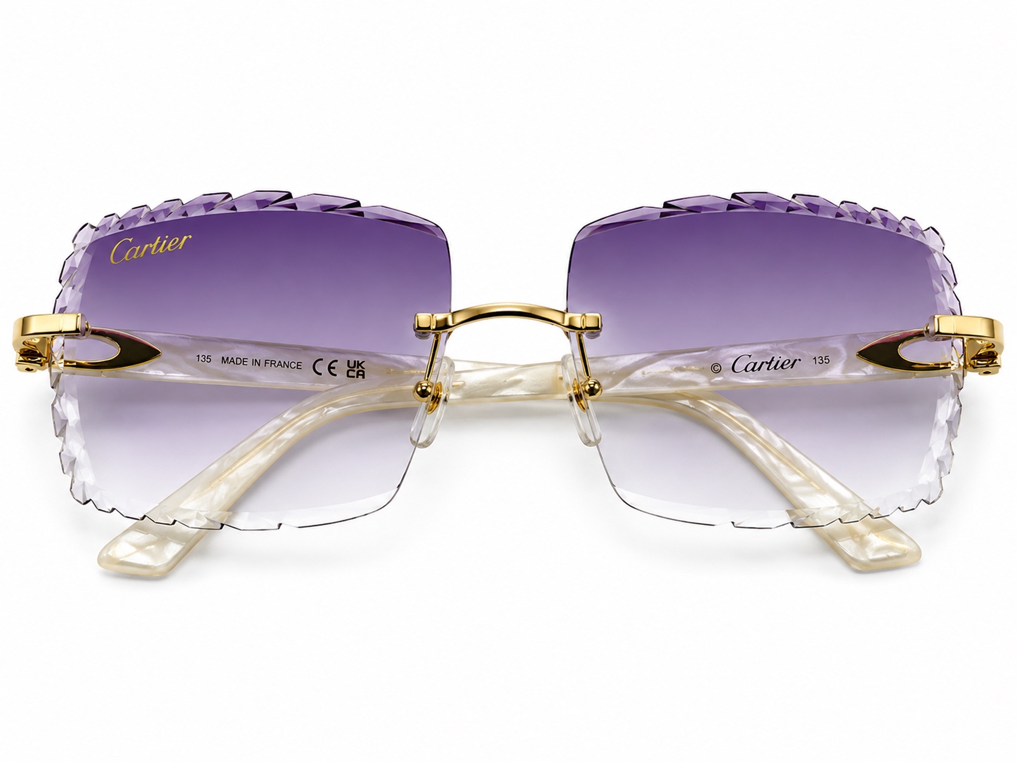 Cartier Ivory Purple Diamond Cut Lenses front view