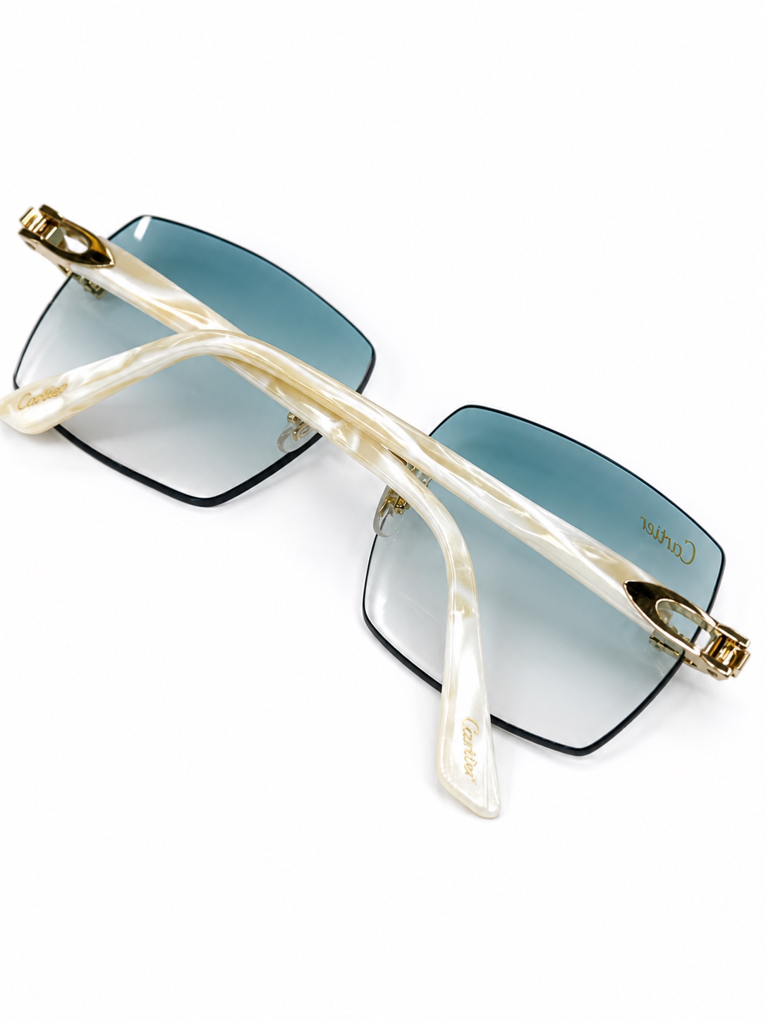 Cartier Ivory Teal Smooth Lenses rear view
