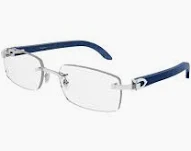 Cartier CT00520 Navy Blue Wood Platinum Finish product image